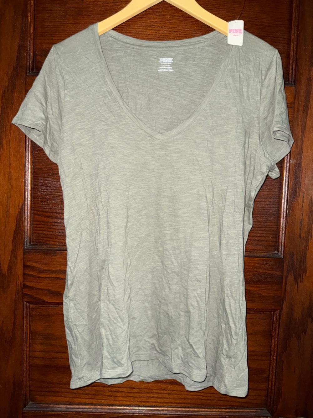 Large PINK Short Sleeve Green Tee.